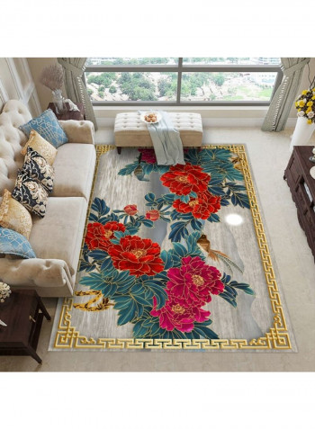 European Luxury Floral Print Carpet Multicolour 140 x 200cm