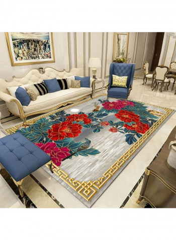 European Luxury Floral Print Carpet Multicolour 140 x 200cm
