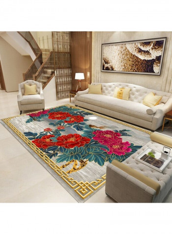 European Luxury Floral Print Carpet Multicolour 140 x 200cm