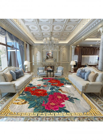 European Luxury Floral Print Carpet Multicolour 140 x 200cm