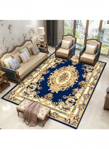 European Style Floral Pattern Anti-Slip Carpet Multicolour 140x200cm