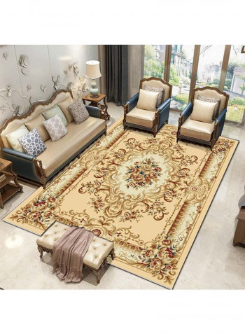 European Style Floral Pattern Anti-Slip Carpet Multicolour 140x200cm