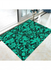 Floral Pattern Modern Style Anti-Skidding Simple Carpet Green 140 x 200cm