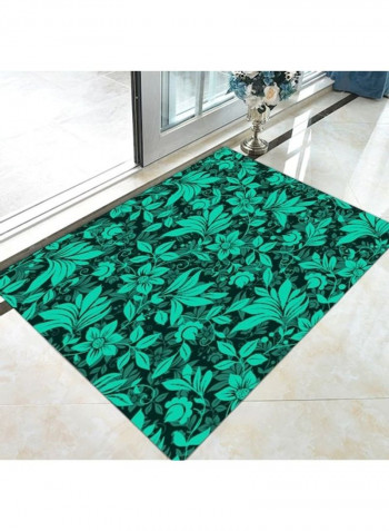 Floral Pattern Modern Style Anti-Skidding Simple Carpet Green 140 x 200cm
