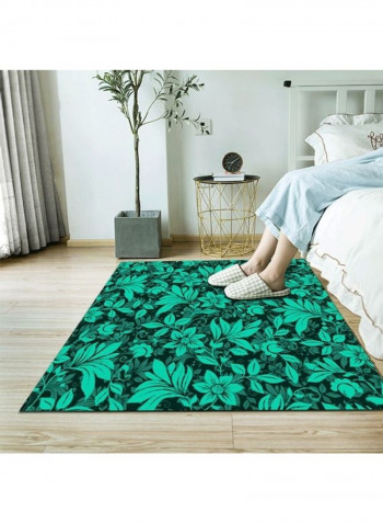 Floral Pattern Modern Style Anti-Skidding Simple Carpet Green 140 x 200cm