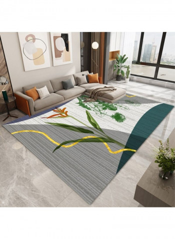 Fresh Style Plants Print Rectangle Anti-Skid Soft Rug Multicolour 140x200cm