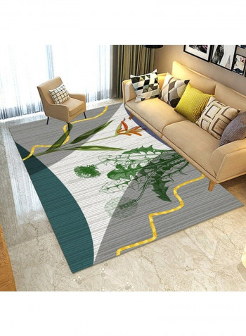 Fresh Style Plants Print Rectangle Anti-Skid Soft Rug Multicolour 140x200cm