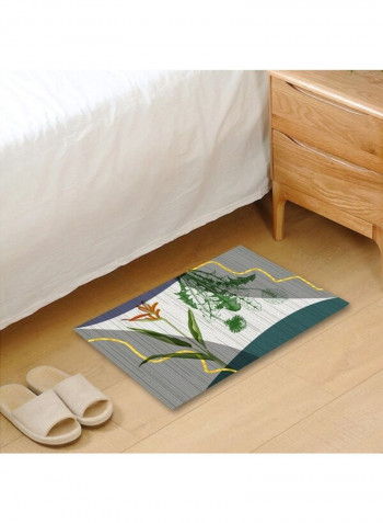 Fresh Style Plants Print Rectangle Anti-Skid Soft Rug Multicolour 140x200cm