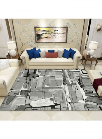 Modern Abstract Patterned Anti-Skidding Floor Rug Grey/Black 140x200cm