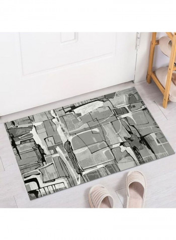 Modern Abstract Patterned Anti-Skidding Floor Rug Grey/Black 140x200cm