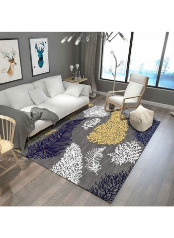 Modern Leaf Patterned Anti-Skidding Floor Rug Multicolour 140x200cm