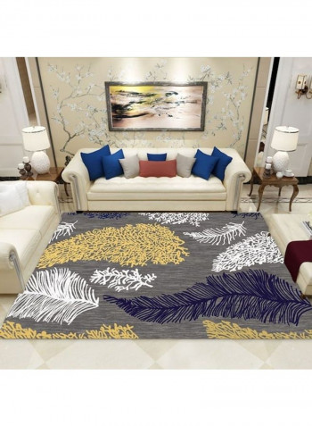 Modern Leaf Patterned Anti-Skidding Floor Rug Multicolour 140x200cm