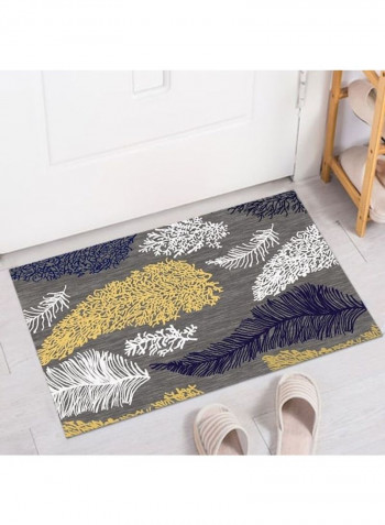Modern Leaf Patterned Anti-Skidding Floor Rug Multicolour 140x200cm