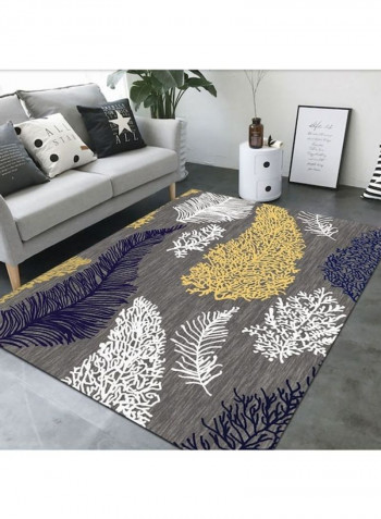 Modern Leaf Patterned Anti-Skidding Floor Rug Multicolour 140x200cm