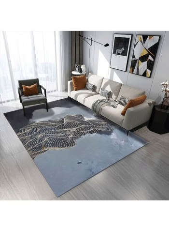 Modern Print Anti-Skidding Abrasion Resistance Living Room  Rug Grey/Black/Silver 140 x 200cm
