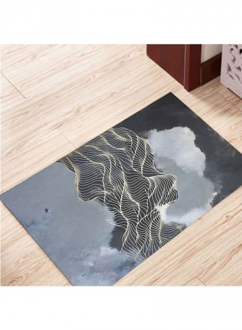 Modern Print Anti-Skidding Abrasion Resistance Living Room  Rug Grey/Black/Silver 140 x 200cm