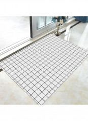 Modern Simple Plaids Pattern Rectangle Rug White/Black 140x200cm