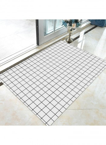 Modern Simple Plaids Pattern Rectangle Rug White/Black 140x200cm