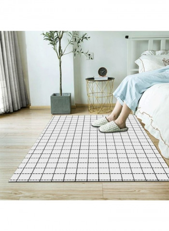 Modern Simple Plaids Pattern Rectangle Rug White/Black 140x200cm
