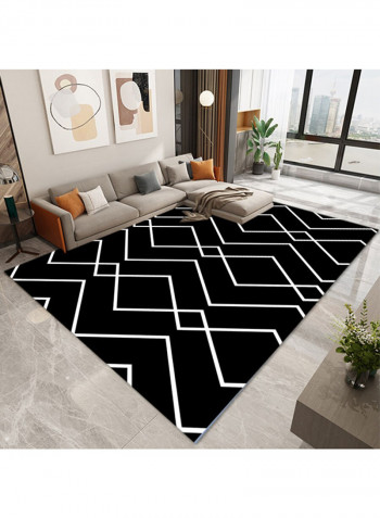 Anti-Slip Floor Rug Black/White 140x200cm