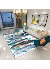 Feather Themed Modern Rug Multicolour 140x200cm