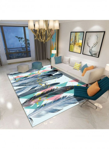 Feather Themed Modern Rug Multicolour 140x200cm