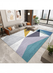 Geometric Pattern Floor Rug Multicolour 140x200cm