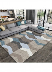Modern Simple Geometric Pattern Rectangle Rug Multicolour 140x200cm