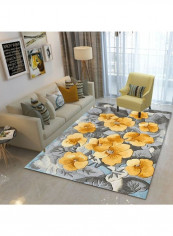 Simple Style 3D Flowers Print Home Floor Mat Multicolour 140 x 200cm