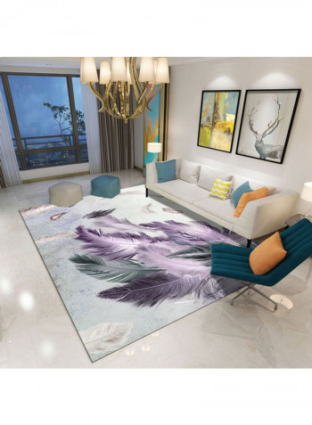 Feather Themed Modern Rug Multicolour 140x200cm