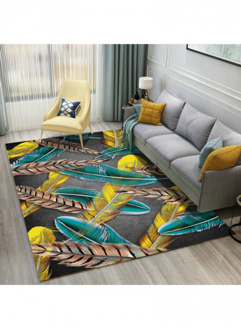 Feather Themed Modern Rug Multicolour 140x200cm