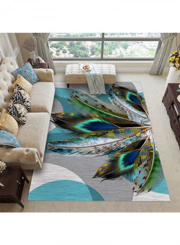 European Style Classic Peacock Pattern Rectangular Floor Rug Multicolour 140 X 200cm