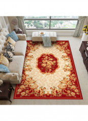European Style Flower Pattern Door Rug Red 140x200cm