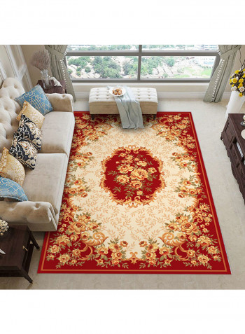 European Style Flower Pattern Door Rug Red 140x200cm
