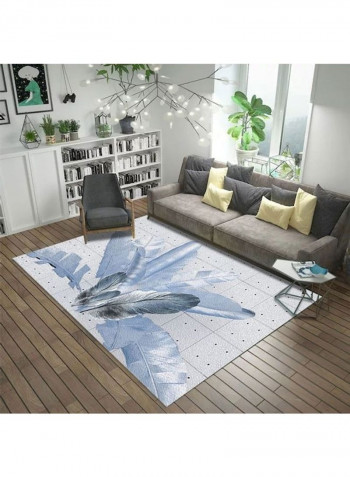 Feather Themed Modern Rug White/Blue 140x200cm