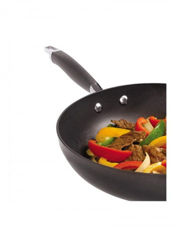 2-Piece Non-Stick Frying Pan With Lid Black 12inch