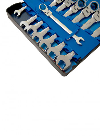 8-Piece Flexible Ratchet Wrench Set Silver