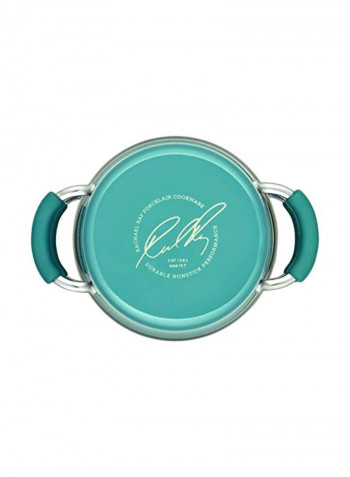 3-Piece Porcelain Enamel Nonstick Pot Set Agave Blue 3Quart
