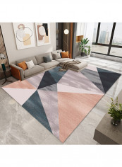 Simple Geometry Color Blocks Carpet Multicolour 140 X 200cm
