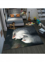Cats Printed  Anti-Slip Rug Green/White/Black 140x200cm