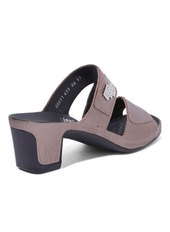 Heeled Casual Sandals Rose Gold