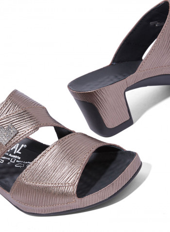 Heeled Casual Sandals Rose Gold