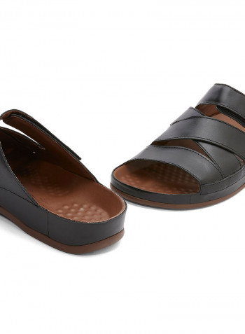 Leather Arabic Sandals Black
