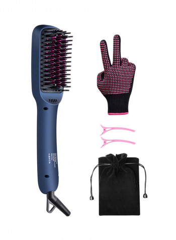 2-in-1 Straightening Brush Blue 2.4X12.9X4