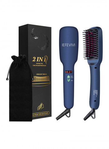 2-in-1 Straightening Brush Blue 2.4X12.9X4