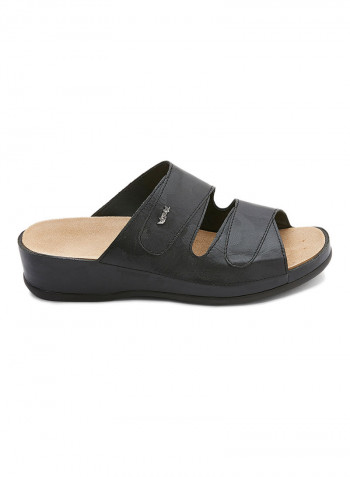 Leather Slides Black