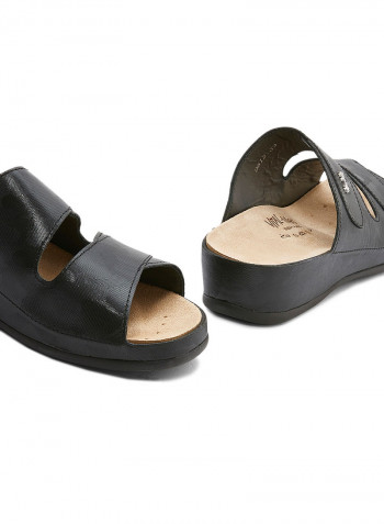 Leather Slides Black