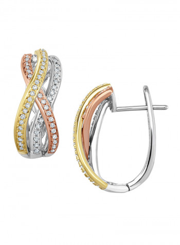 925 Sterling Silver Hoop Earrings With Cubin Zircon Studded