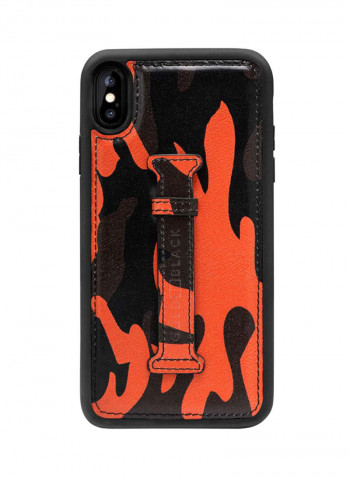 Protective Case Cover For Apple iPhone XS Max With Finger Holder Camouflage Red