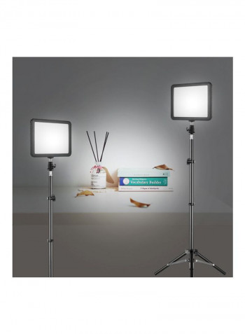 Set Of 2 LED Video Photography Light Kit - US Plug 18x80x13centimeter Black